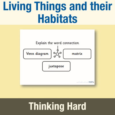 Image of Year 5 Science (Living Things and their Habitats) Pre-Filled Thinking Hard  CUSP Resource