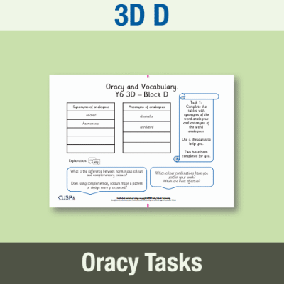 Lg_Y6 Art and Design D (3D) Oracy Tasks OT