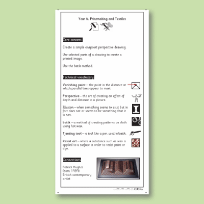 Y6 Art and Design C (Printmaking and Textiles) Knowledge Notes KN