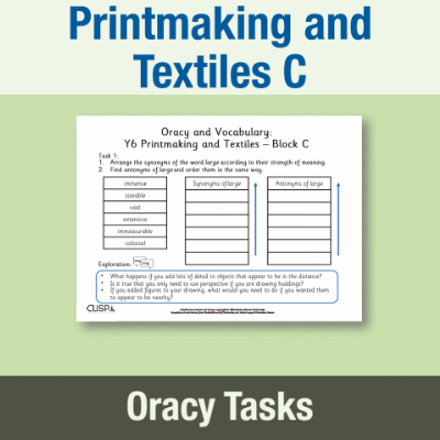 Image of Year 6 Art and Design C (Printmaking and Textiles) Oracy Tasks OT CUSP Resource
