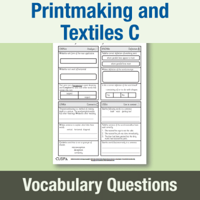 Image of Year 6 Art and Design C (Printmaking and Textiles) Vocabulary Questions VQ CUSP Resource