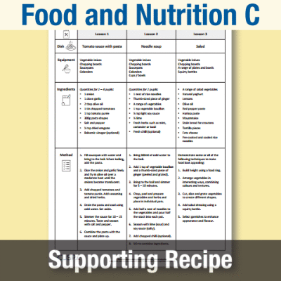 Y6 Design and Technology C (Food and Nutrition) AR2 Supporting Recipe