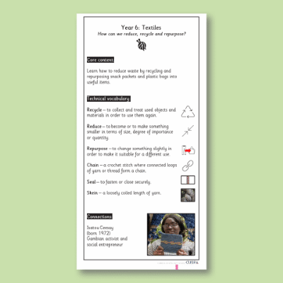 Lg_Y6 Design and Technology F (Textiles) Knowledge Notes KN