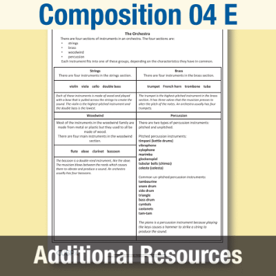 Y6 Music E (Composition 04) Orchestra Info Sheet