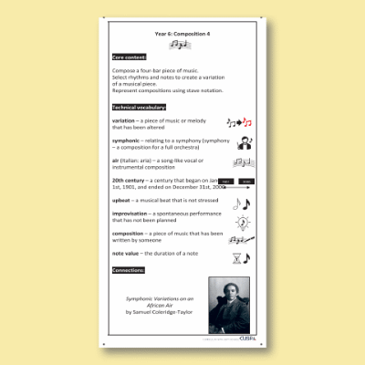 Y6 Music E (Composition 4) Knowledge Notes KN