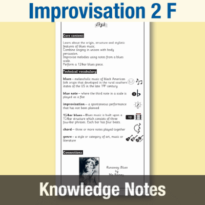 Image of Year 6 Music F (Improvisation 2) Knowledge Notes KN CUSP Resource
