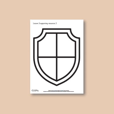 Image of Year 6 PSHE (Friends and Family) Blank Shield AR CUSP Resource