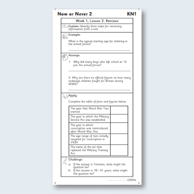 Y6 Reading (Now or Never - A Dunkirk Story 2) Knowledge Notes KN