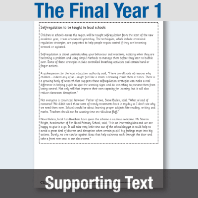 Y6 Reading (The Final Year 1) Supporting Text ST