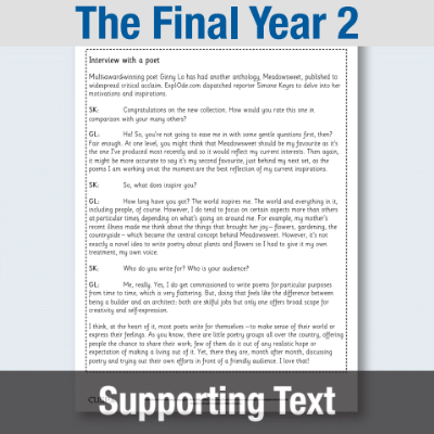 Y6 Reading (The Final Year 2) Supporting Text ST