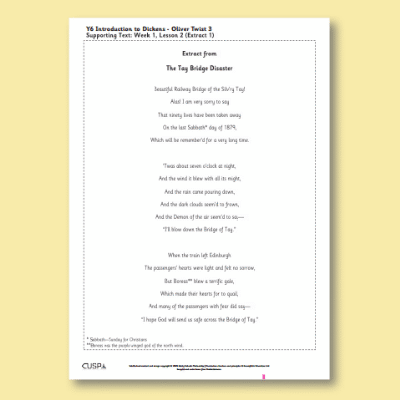 Y6 Reading (An Introduction to Dickens 3) Supporting Text ST