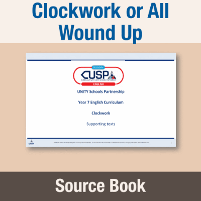 Image of Year 07 English Literature (Clockwork or All  Wound Up - Philip Pullman) Source Book SB CUSP Resource