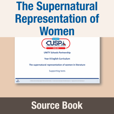 Image of Year 08 English Language (The supernatural representation of women in literature) Source Book SB CUSP Resource