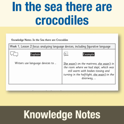 Image of Year 08 English Literature (In the sea there are crocodiles) Knowledge Notes KN CUSP Resource