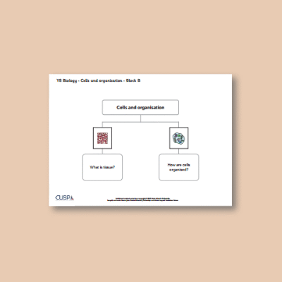 Image of Year 08 Science (Cells and Organisation - Block B) Curriculum Navigator CUSP ResourceAccess Autumn 140x195mm Printed in Black;    1 Leaf Set in pads of 16