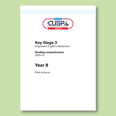 Image of Year 08 8 Spring Reading Mark Scheme CUSP Resource