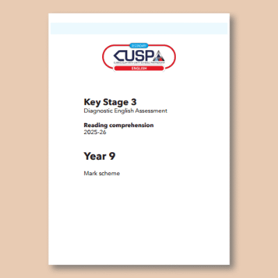 Image of Year 09 9 Autumn Reading Mark Scheme CUSP Resource