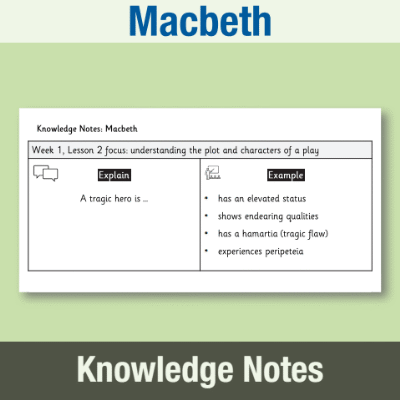 Image of Year 09 English Literature (Macbeth) Knowledge Notes KN CUSP Resource