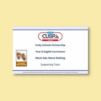 Image of Year 08 English Literature (Much Ado About Nothing) Source Book SB CUSP Resource
