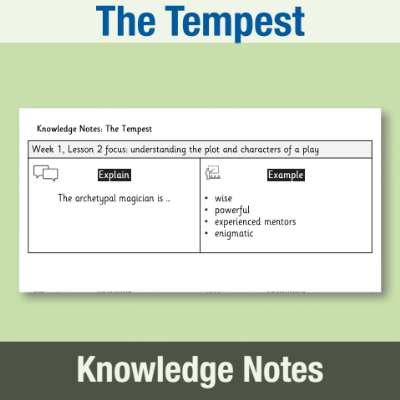 Image of Year 09 English Literature (The Tempest) Knowledge Notes KN CUSP Resource