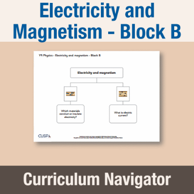 Image of Year 09 Science (Electricity and Magnetism - Block B) Curriculum Navigator CUSP ResourceAccess Autumn 140x195mm Printed in Black;    1 Leaf Set in pads of 16