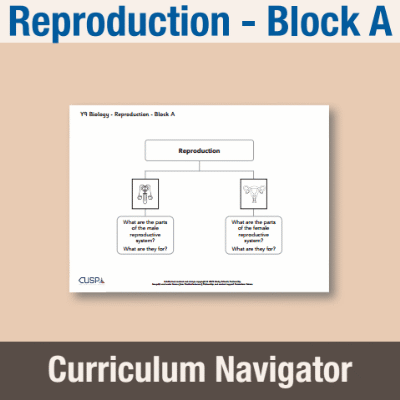 Image of Year 09 Science (Reproduction - Block A) Curriculum Navigator CUSP ResourceAccess Autumn 140x195mm Printed in Black;    1 Leaf Set in pads of 16