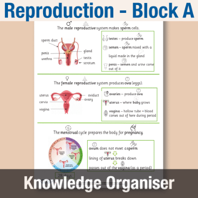 Image of Year 09 Science (Reproduction - Block A) Knowledge Organiser CUSP ResourceAccess Autumn 195x277mm Printed in Black;    1 Leaf Set in pads of 16