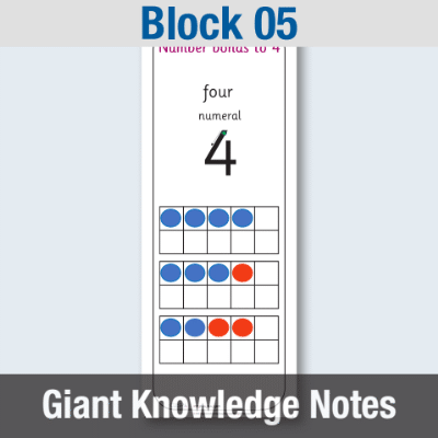 Image of EY Maths Block 05 - Giant Knowledge Notes GKN CUSP Resource