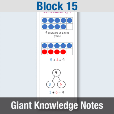 Image of EY Maths Block 15 - Giant Knowledge Notes GKN CUSP Resource