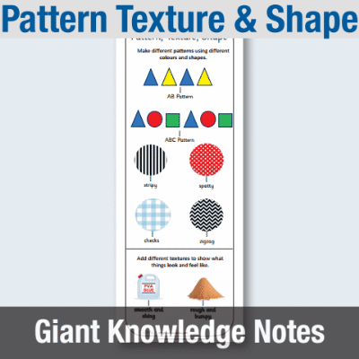 Image of EY Pattern Texture & Shape - Giant Knowledge Notes GKN CUSP Resource