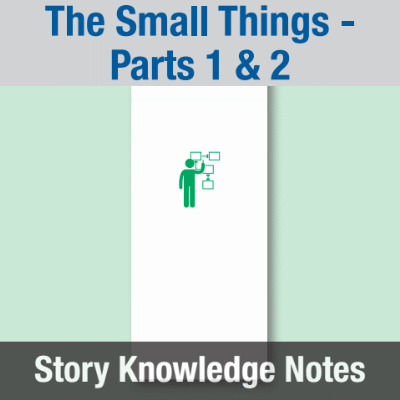 Image of Year 10 Communication (The Small Things - Parts 1 & 2) Story Knowledge Notes CUSP ResourceAccess Spring 277x102mm Printed in Black;    5 Leaf Set in pads of 16