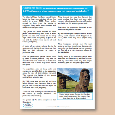Y10 Geography (Sustainable resource management in the UK) Additional Texts AT
