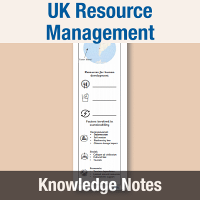 Image of Year 10 Geography (Sustainable resource management in the UK) Knowledge Notes KN CUSP Resource