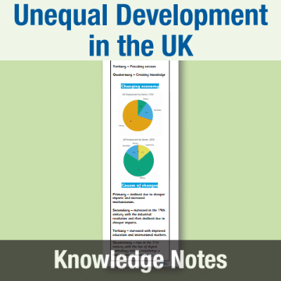 Image of Year 10 Geography (Why is there unequal development across the UK?) Knowledge Notes KN CUSP Resource