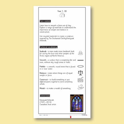 Y1 Art and Design E (3D) Knowledge Notes KN