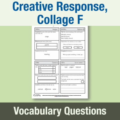 Image of Year 1 Art and Design F (Creative Response, Collage) Vocabulary Questions VQ CUSP Resource