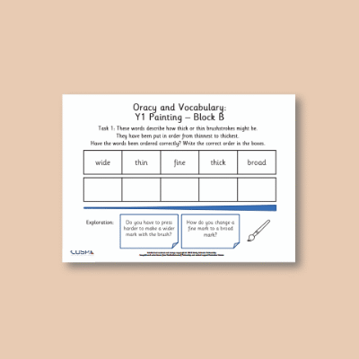 Y1 Art and Design B (Painting) Oracy Tasks OT