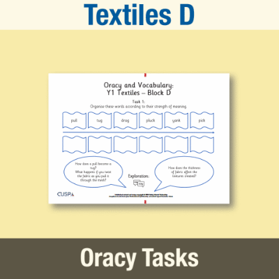 Image of Year 1 Art and Design D (Textiles) Oracy Tasks OT CUSP Resource