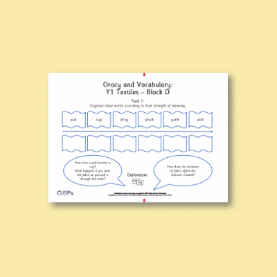 Y1 Art and Design D (Textiles) Oracy Tasks OT