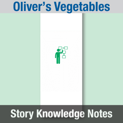 Image of Year 01 Communication (Oliver's Vegetables) Story Knowledge Notes CUSP ResourceAccess Summer 277x102mm Printed in Black;    5 Leaf Set in pads of 16