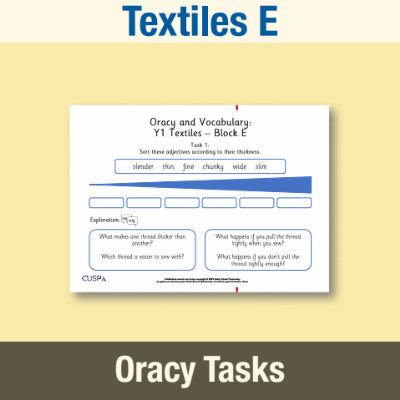 Image of Year 1 Design and Technology E (Textiles) Oracy Tasks OT CUSP Resource