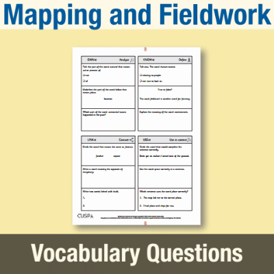 Image of Year 1 Geography (Mapping and Fieldwork) Vocabulary Questions VQ CUSP Resource