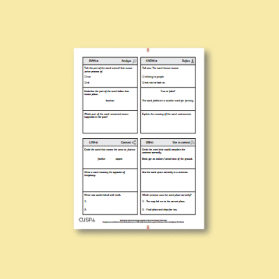 Y1 Geography (Mapping and Fieldwork) Vocabulary Questions VQ