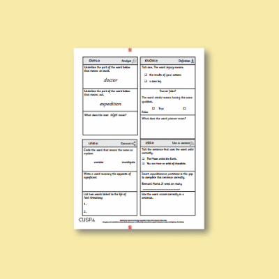 Y1 History (More Lives of Significant People) Vocabulary Questions VQ