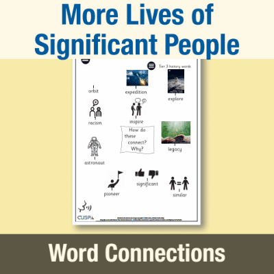 Image of Year 1 History (More Lives of Significant People) Word Connections WC CUSP Resource