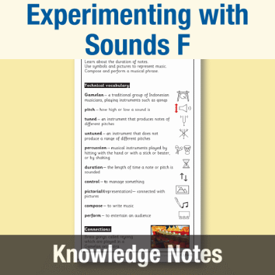 Image of Year 1 Music F (Experimenting with Sounds) Knowledge Notes KN CUSP Resource