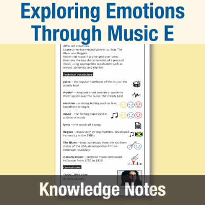 Image of Year 1 Music E (Exploring Emotions Through Music) Knowledge Notes KN CUSP Resource