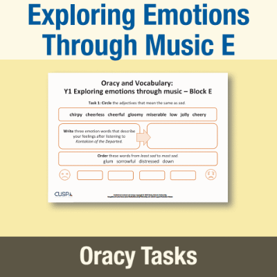 Image of Year 1 Music E (Exploring Emotions Through Music) Oracy Tasks OT CUSP Resource