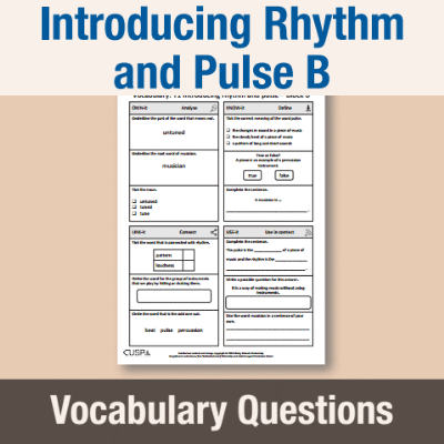 Image of Year 1 Music B (Introducing Rhythm and Pulse) Vocabulary Questions VQ CUSP Resource