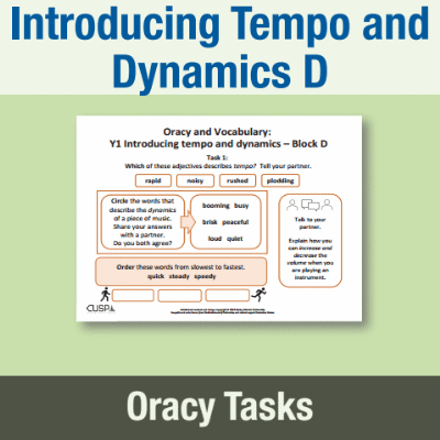 Image of Year 1 Music D (Introducing Tempo and Dynamics) Oracy Tasks OT CUSP Resource